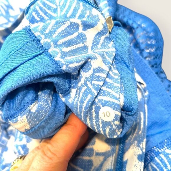 Lululemon Run: Travel To Track Jacket 10 Peplum Beach Floral White Windbreaker - Picture 7 of 9